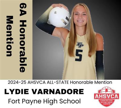 Lydie Varnadore 2024-2025 Honorable Mention All-State Team. Congrats to Lydie on this award. We are thankful for her and all of her hard work.